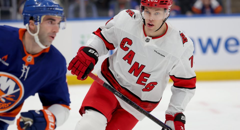Former Blackhawks’ Taylor Hall Quiet, But Not Invisible in Hurricanes Debut