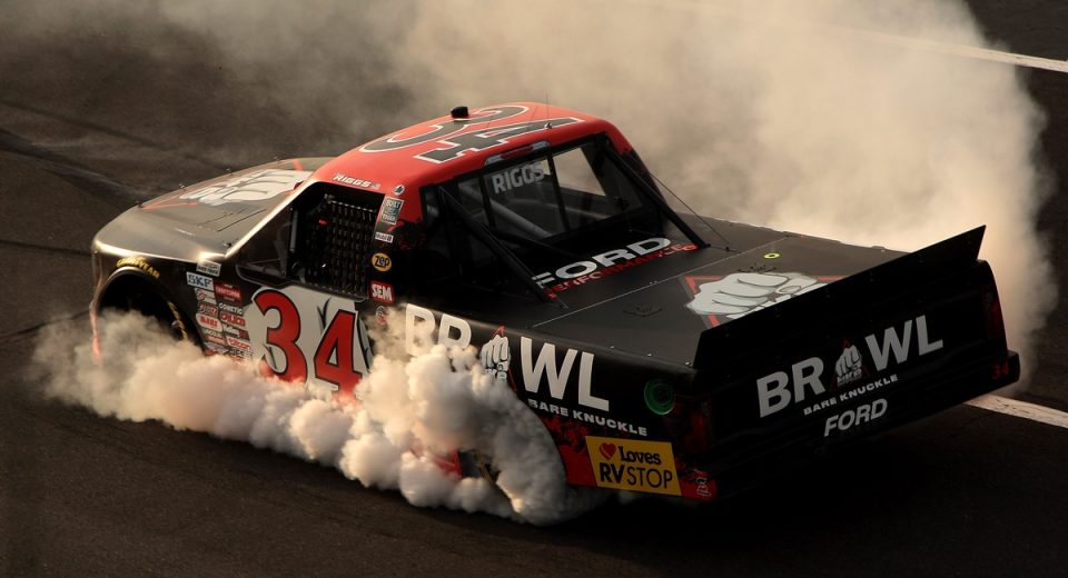 Layne Riggs wins Pocono NASCAR Truck shocker after issues take out leaders