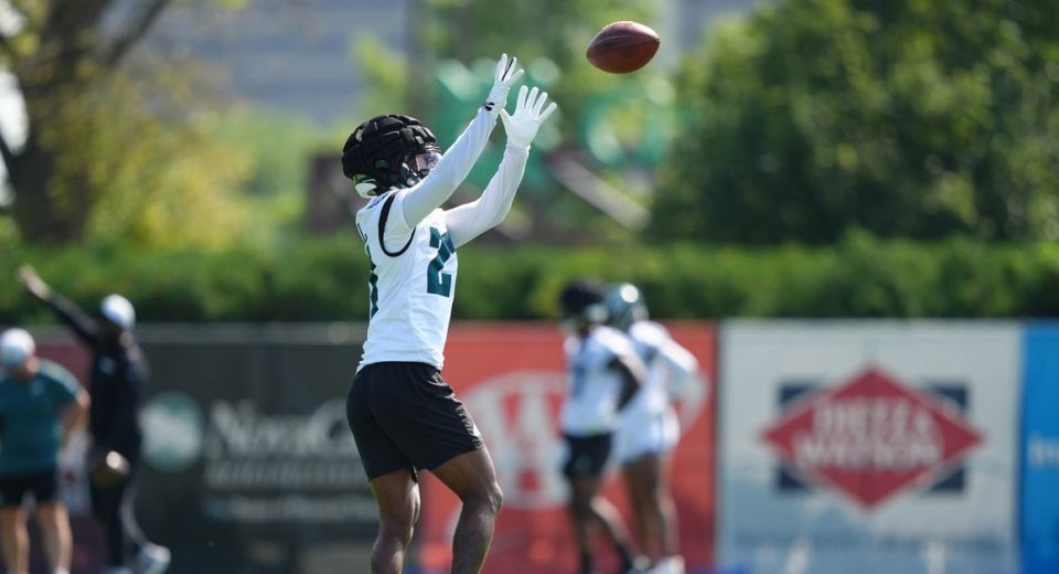 Eagles Training Camp Practice Notes: Quinyon Mitchell nabs interception while being named to NFL Top 100