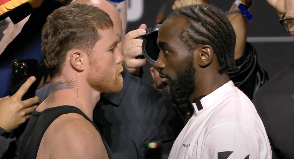 Canelo vs. Crawford Press Conference Face-Off Video