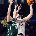 Bradley scores 18 points to lead No. 1-seeded Arizona past Utah State 78-66 to reach Sweet 16