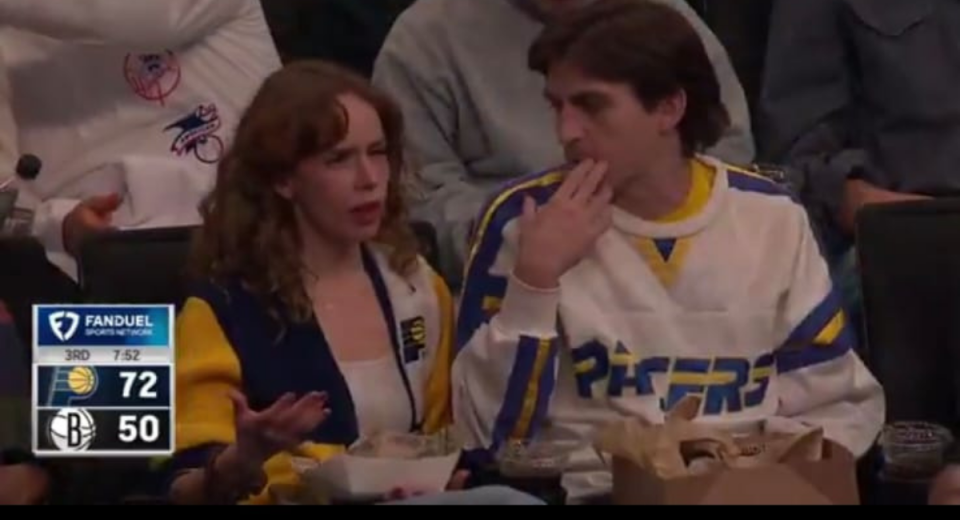 Cameras Catch Female Pacers Fan’s Heated Courtside Exchange With Partner During Game