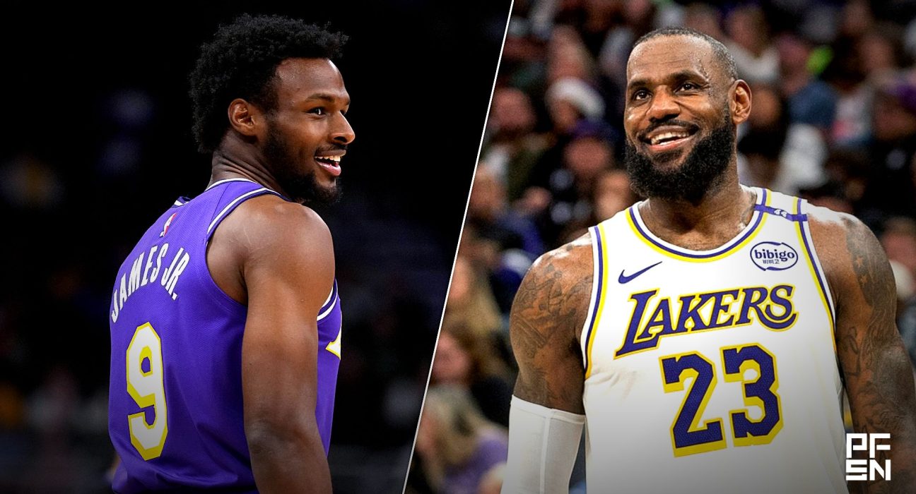 ‘Coolest Thing Ever’ — NBA World Reacts as Bronny James Sets Up LeBron James for Fast-Break Dunk in Lakers-Warriors Game
