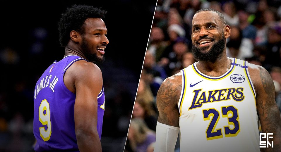 ‘Coolest Thing Ever’ — NBA World Reacts as Bronny James Sets Up LeBron James for Fast-Break Dunk in Lakers-Warriors Game