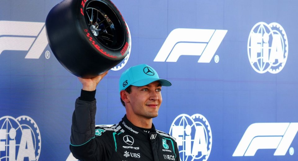 F1 Barcelona GP: George Russell beats Lewis Hamilton to pole as Charles Leclerc crashes