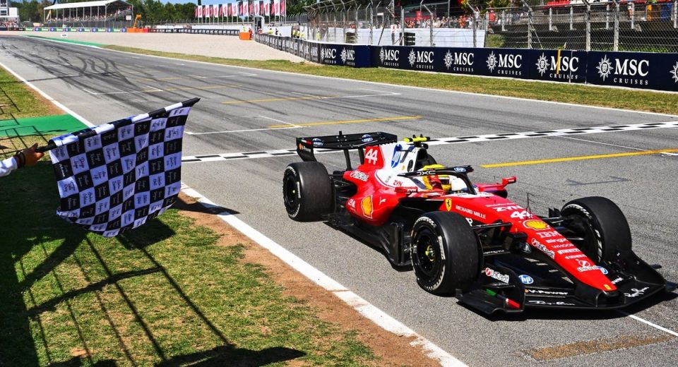 F1 Barcelona GP: Lewis Hamilton takes maiden Ferrari win as Kimi Antonelli retires late
